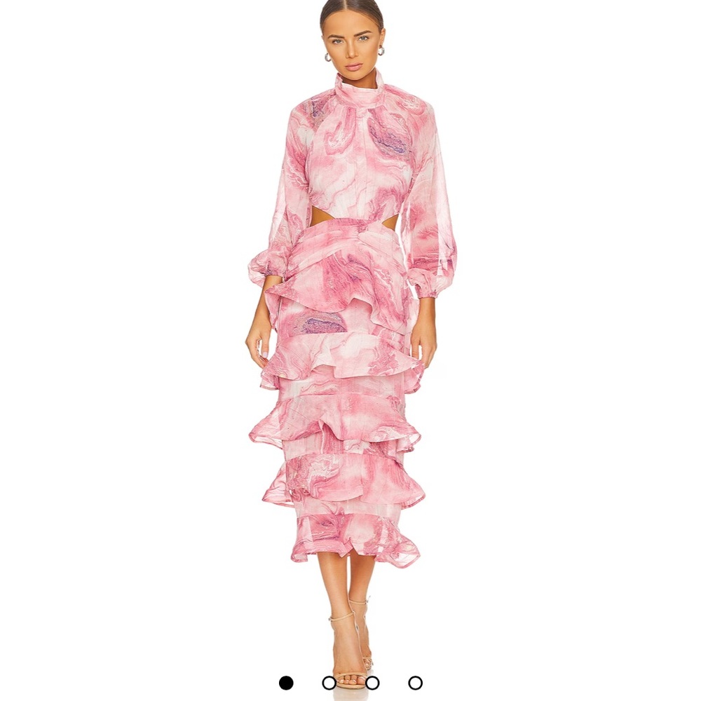 Pink long sleeve dress with cut out back